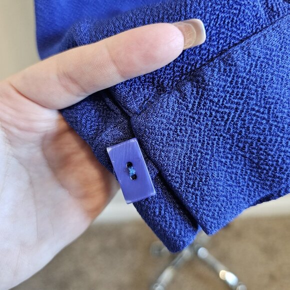 Gump's San Francisco Blue Textured Lagenlook Button Front Artsy Tunic Top XL - Picture 6 of 12